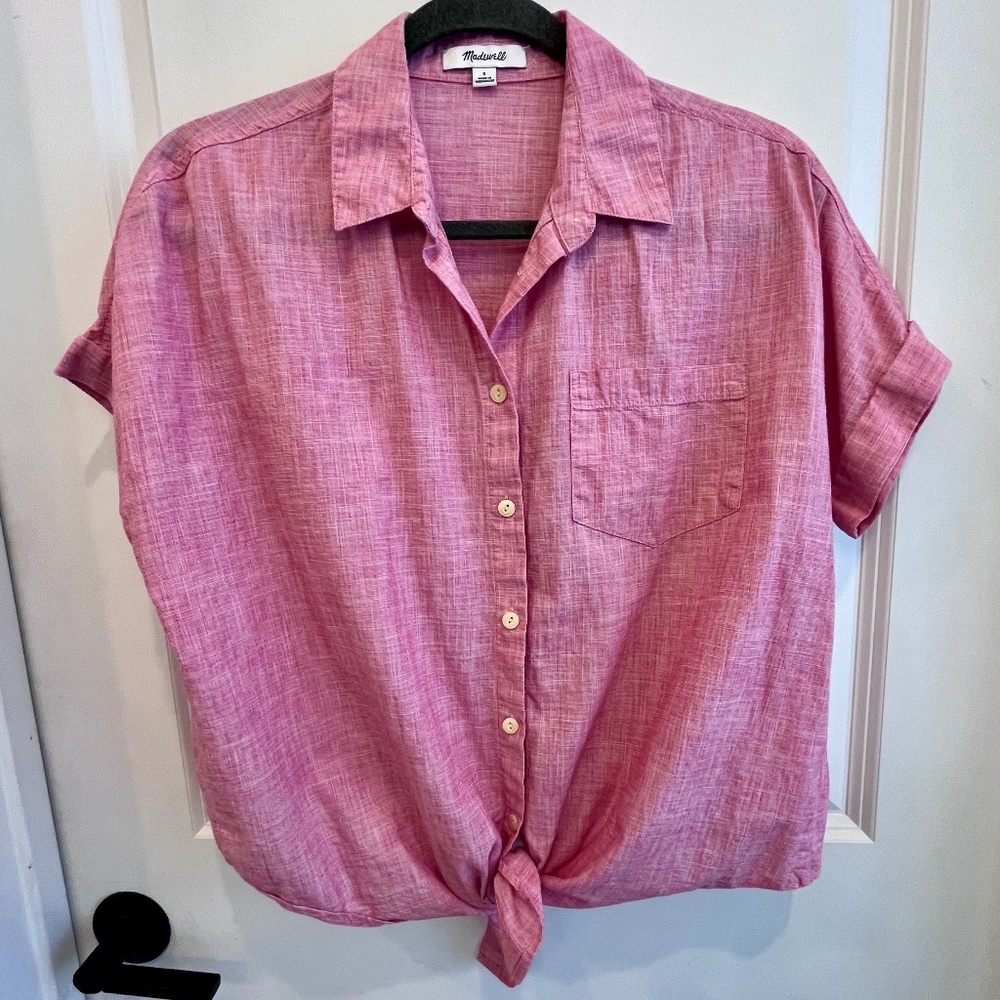 Madewell Tie Front Button up Shirt